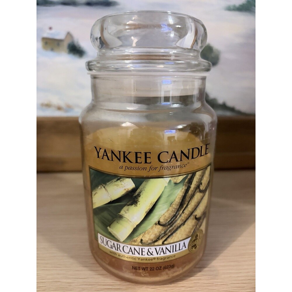 Yankee Candle Sugar Cane & Vanilla 22 oz Large Jar Candle 2006 Pour